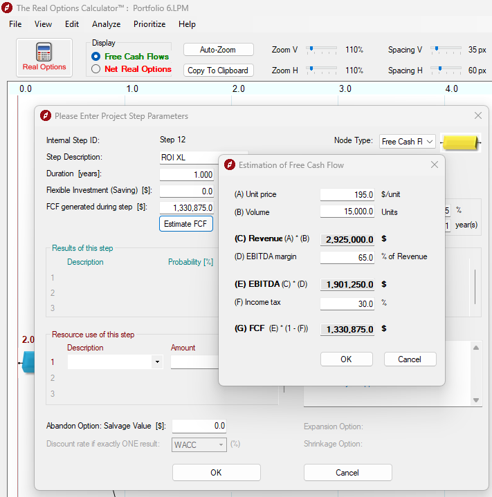Screenshot FCF-Schätzung